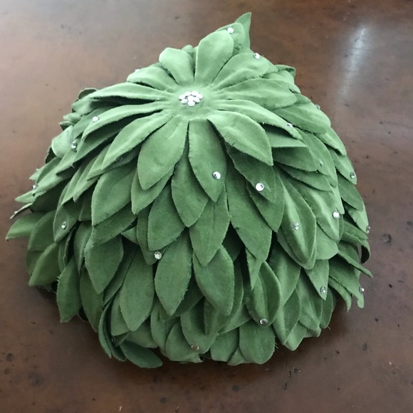 Vintage OOAK McConnell leafy feather hat 1950s 60s - Picture 3 of 3